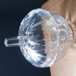 Vintage Apple-Shaped Crystal Cut Bowl With Lid